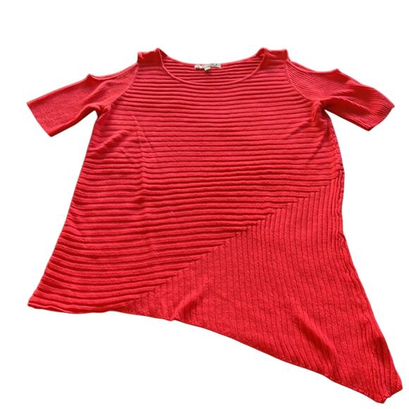 Heart N Crush Woman Size M Cold Shoulder Asymmetrical Sweater Lightweight Tunic - Picture 5 of 10